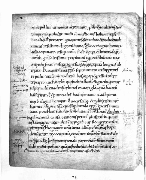 Seite aus Thietmars Chronik – Handschrift des Chronicon, Randnotiz Misna