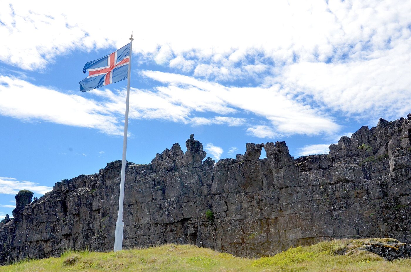 Der Lögberg in Þingvellir, Felskante an der Allmannaschlucht