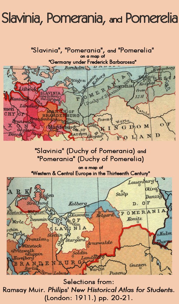 Historische Karten von Slawinien, Pommern und Pommerellen