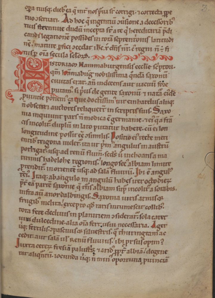Der Anfang des ersten Buches der Gesta Hammaburgensis ecclesiae pontificum in der Wiener Handschrift (ÖNB cod