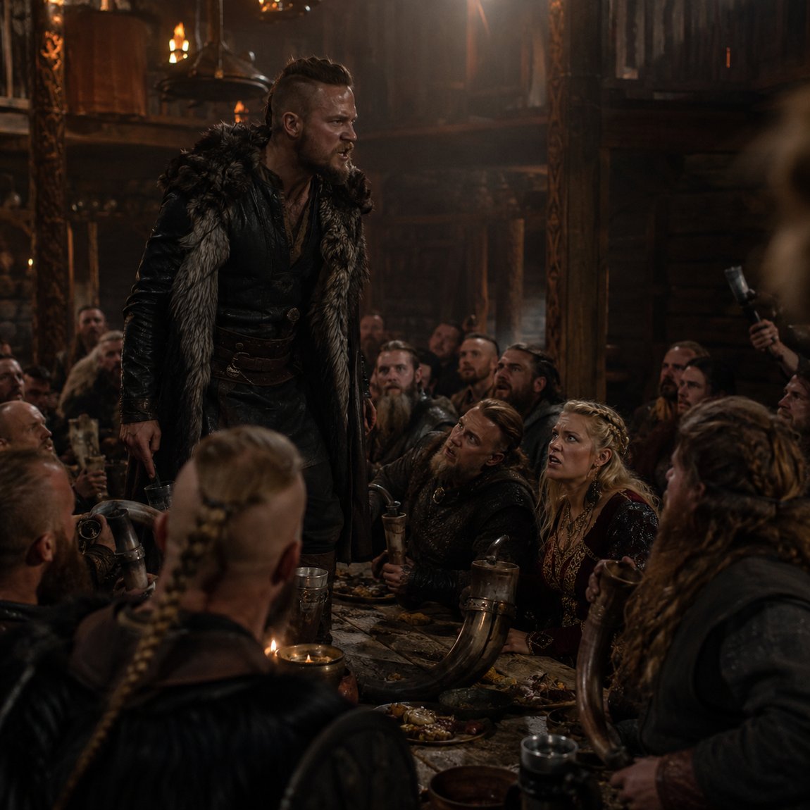 Loki mocking the assembled gods at Ægir&rsquo;s feast