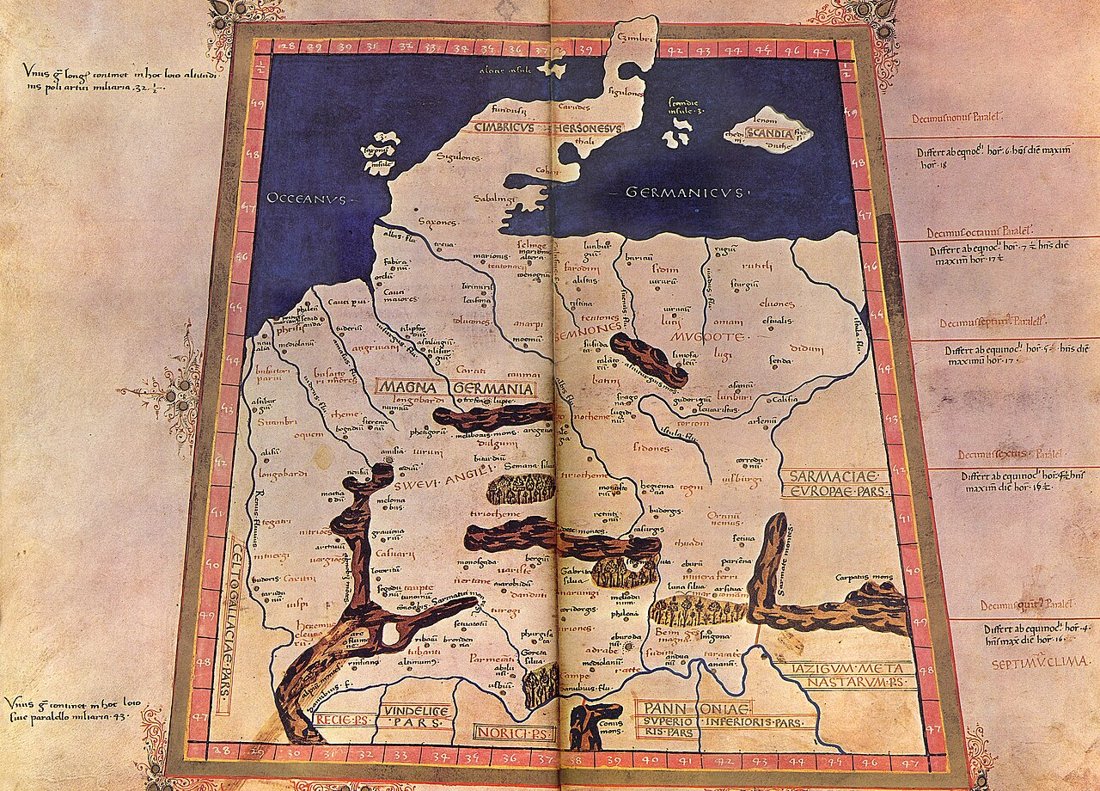 Die Germania-Karte nach Ptolemaios in einer Handschrift des Nicolaus Germanus, 15