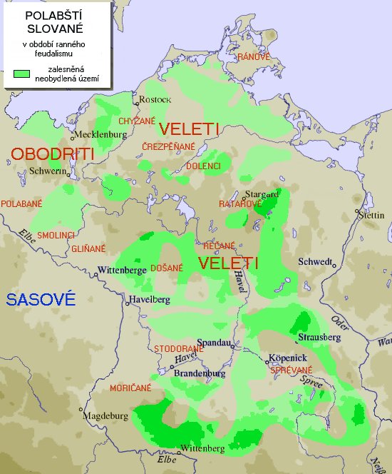 Karte der Elbe- und Ostseeslawen mit den Wagriern in Ostholstein