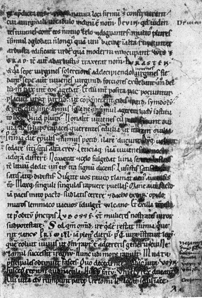 Seite aus einer Handschrift der Chronica Boemorum des Cosmas von Prag