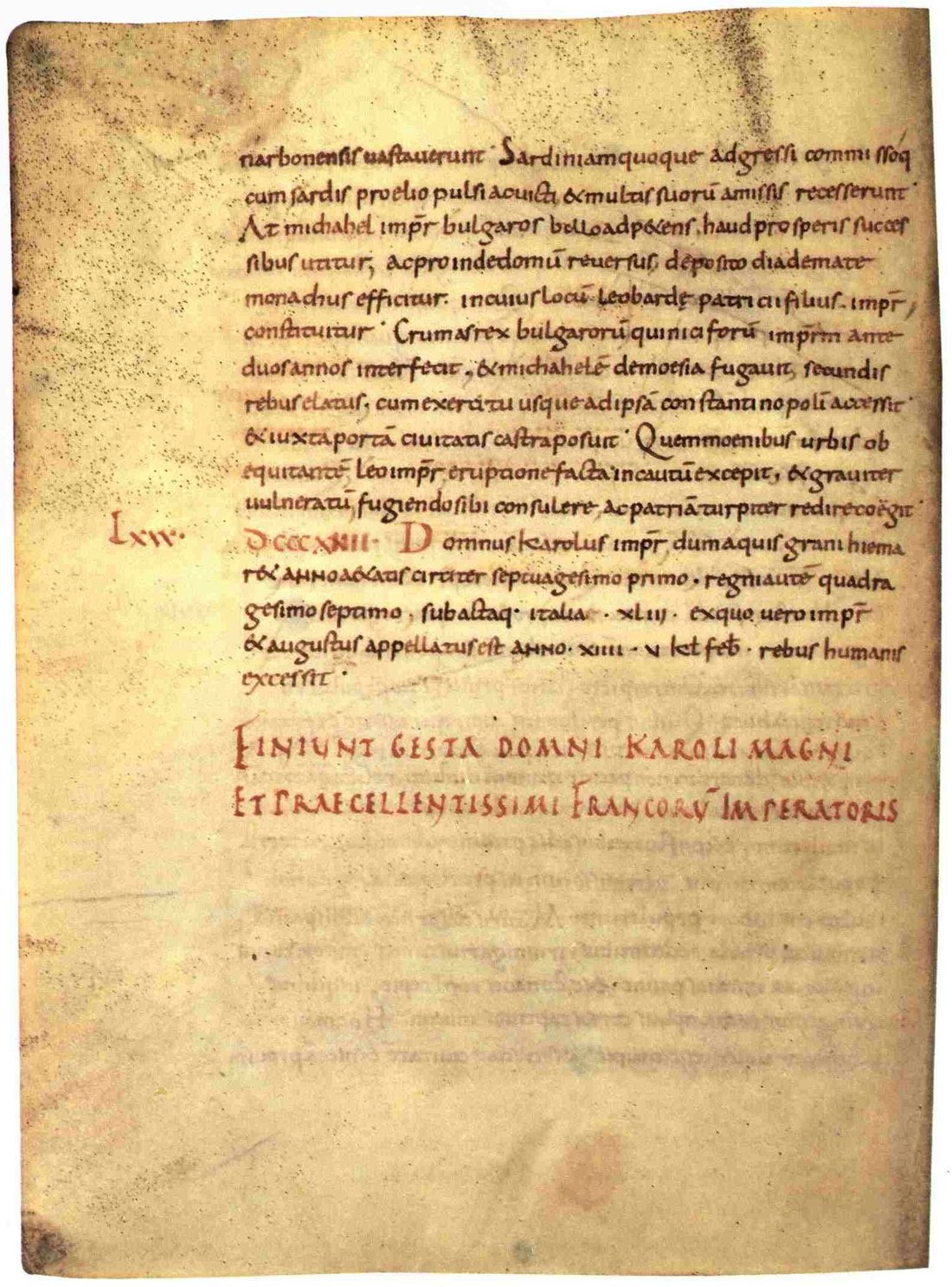 Handschriftenseite der fränkischen Reichsannalen
