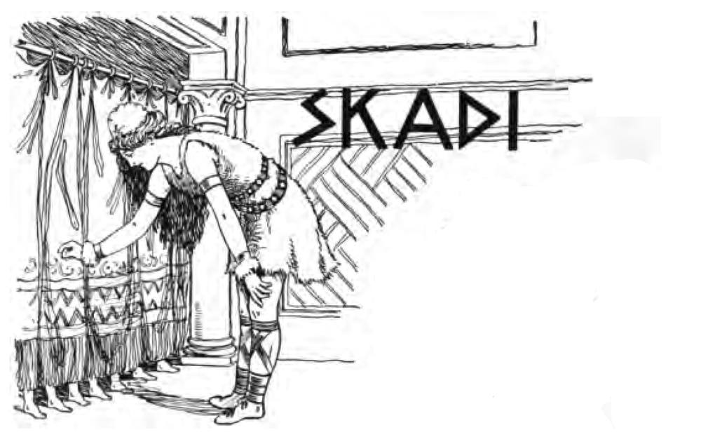 Skadi wählt ihren Mann nach den Füßen aus