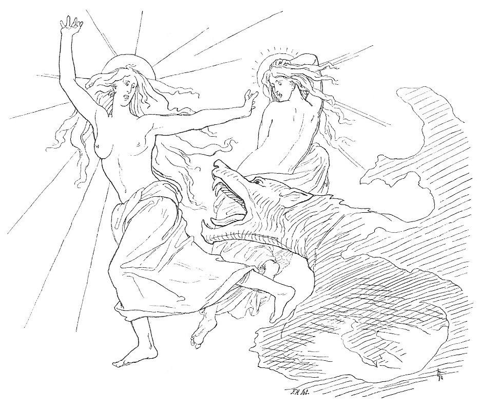 Sól, ihre Tochter und Fenrir