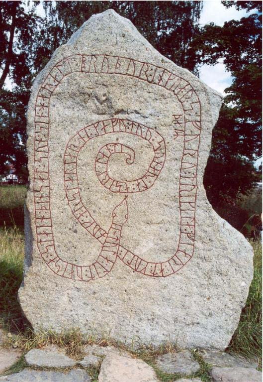 The Gripsholm rune stone Sö 179 — rune stones preserve many Viking-age names.
