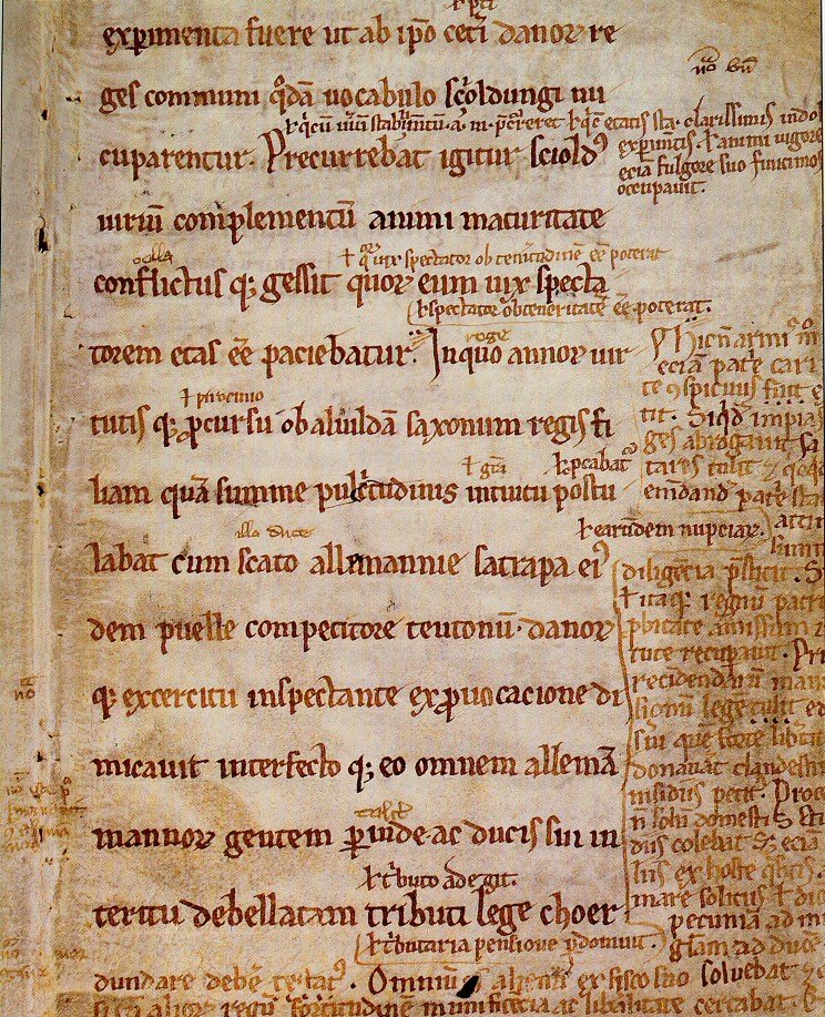 Blatt aus der „Gesta Danorum“ des Saxo Grammaticus (Angers-Fragment).