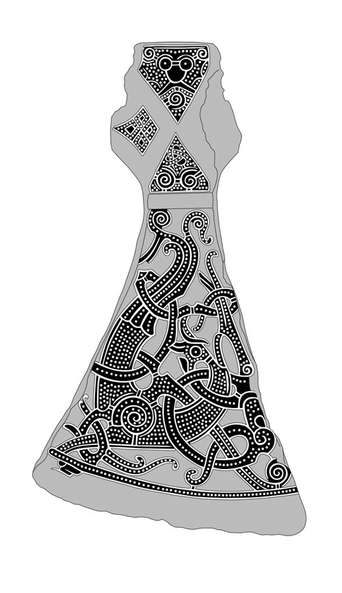 The Mammen axe — its silver-inlaid animal ornament gave the Mammen style its name.