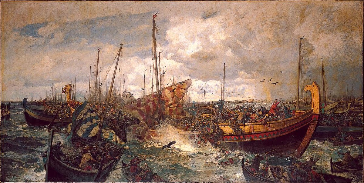 Die Seeschlacht von Svolder, Gemälde von Otto Sinding (1888)
