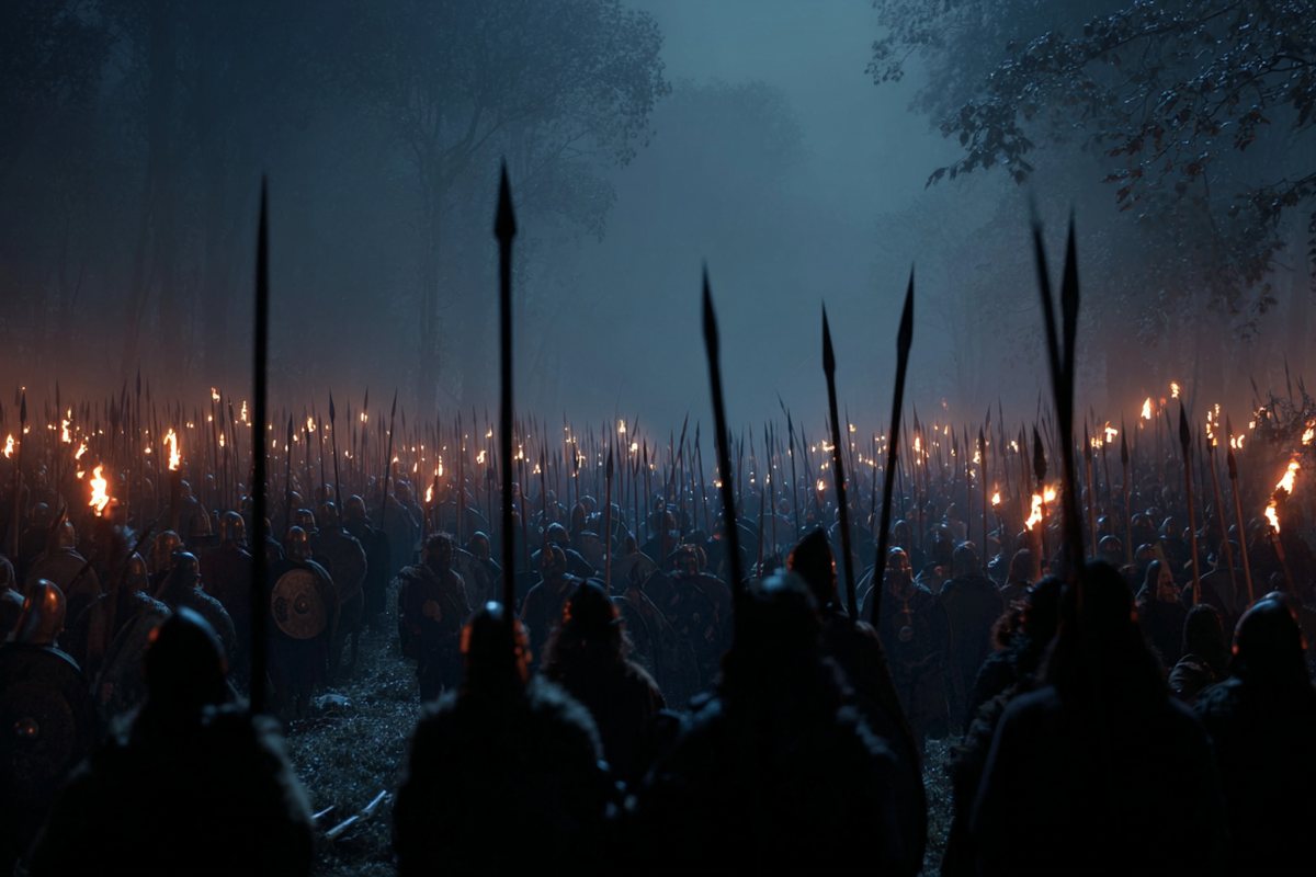 A Germanic host at night – evoking the Battle of Zülpich in 496