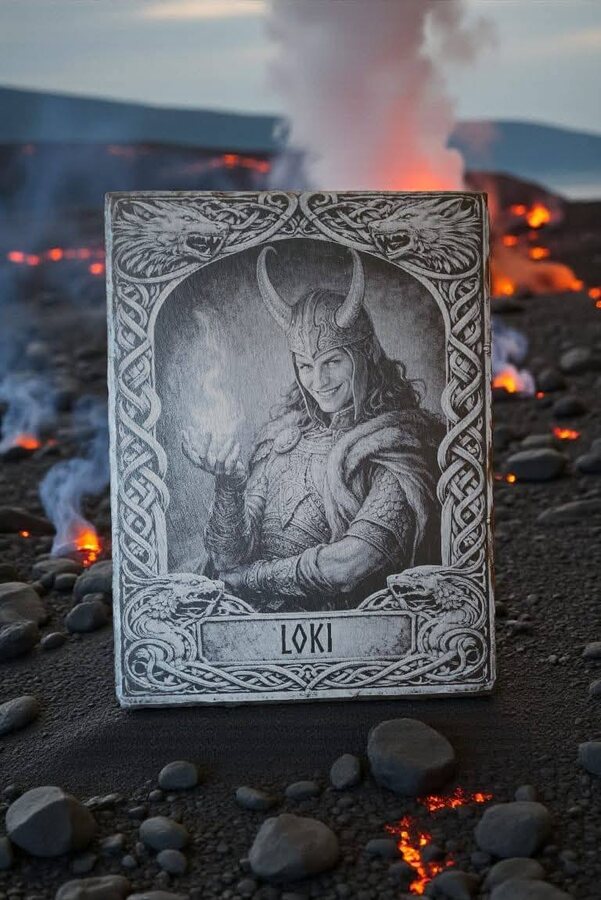 Lasergravierte Schieferplatte „Loki“ von Glanz & Gravur