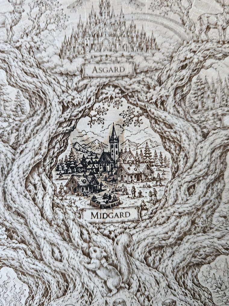 Disc detail: Asgard above Midgard