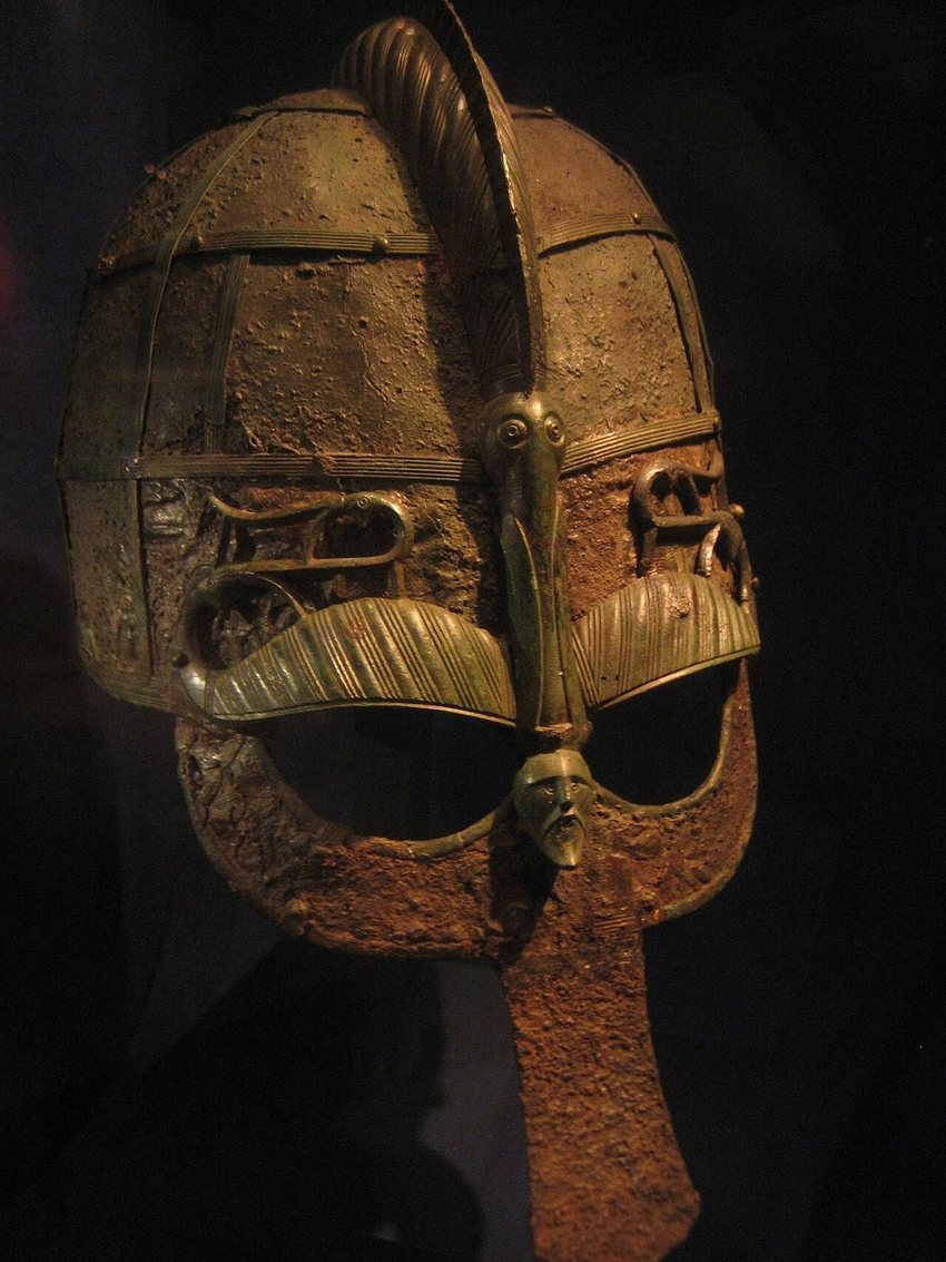 Vendel-period ceremonial helmet from a boat grave
