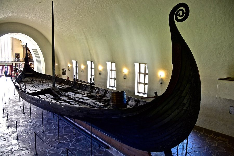 The Oseberg ship in the Museum of the Viking Age in Oslo